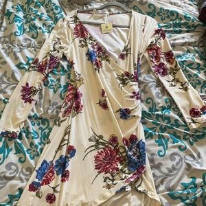 Long sleeve floral (white) long sleeve dress